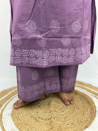 Lavender V- Neck Cotton Co-ord Set