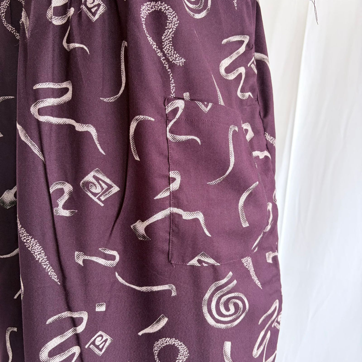Wine Printed V-Neck Alfine Churidar Cut Nighty | Free Size | Chest Width 44″| Length 56″