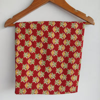 Yellow Floral Printed Red Jaipur Cotton Shirt Pyjama Set | Free Size |