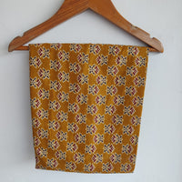 Maroon Floral Printed Mustard Yellow Jaipur Cotton Shirt Pyjama Set | Free Size |