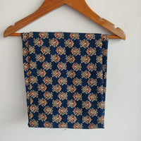 Maroon Floral Printed Navy Blue Jaipur Cotton Shirt Pyjama Set | Free Size |